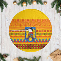 Romania Merry Christmas Tree Skirt Romania Emblem Traditional Folk Art - Wonder Print Shop
