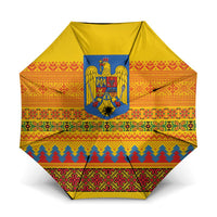 Romania Merry Christmas Umbrella Romania Emblem Traditional Folk Art - Wonder Print Shop