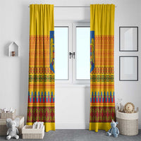 Romania Merry Christmas Window Curtain Romania Emblem Traditional Folk Art - Wonder Print Shop