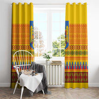 Romania Merry Christmas Window Curtain Romania Emblem Traditional Folk Art - Wonder Print Shop