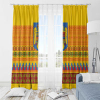 Romania Merry Christmas Window Curtain Romania Emblem Traditional Folk Art - Wonder Print Shop