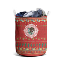 Mexico Merry Christmas Laundry Basket Mexican Cultural Emblem Xmas Style - Wonder Print Shop