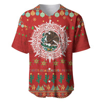 Mexico Merry Christmas Baseball Jersey Mexican Cultural Emblem Xmas Style - Wonder Print Shop