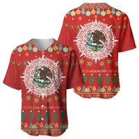 Mexico Merry Christmas Baseball Jersey Mexican Cultural Emblem Xmas Style - Wonder Print Shop