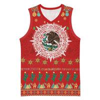 Mexico Merry Christmas Basketball Jersey Mexican Cultural Emblem Xmas Style - Wonder Print Shop