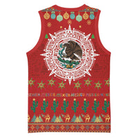 Mexico Merry Christmas Basketball Jersey Mexican Cultural Emblem Xmas Style - Wonder Print Shop