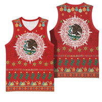 Mexico Merry Christmas Basketball Jersey Mexican Cultural Emblem Xmas Style - Wonder Print Shop