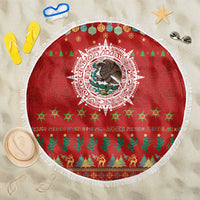 Mexico Merry Christmas Beach Blanket Mexican Cultural Emblem Xmas Style - Wonder Print Shop