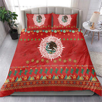 Mexico Merry Christmas Bedding Set Mexican Cultural Emblem Xmas Style - Wonder Print Shop