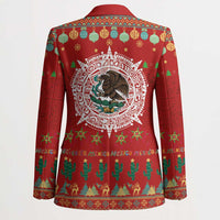 Mexico Merry Christmas Blazer Mexican Cultural Emblem Xmas Style - Wonder Print Shop