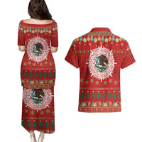 Mexico Merry Christmas Couples Matching Puletasi and Hawaiian Shirt Mexican Cultural Emblem Xmas Style - Wonder Print Shop