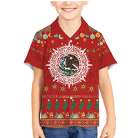 Mexico Merry Christmas Family Matching Mermaid Dress and Hawaiian Shirt Mexican Cultural Emblem Xmas Style - Wonder Print Shop