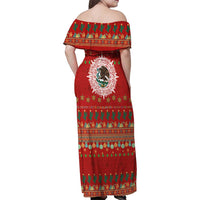 Mexico Merry Christmas Family Matching Off Shoulder Maxi Dress and Hawaiian Shirt Mexican Cultural Emblem Xmas Style - Wonder Print Shop