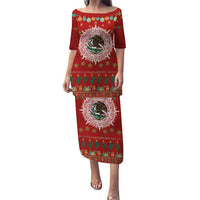 Mexico Merry Christmas Family Matching Puletasi and Hawaiian Shirt Mexican Cultural Emblem Xmas Style - Wonder Print Shop