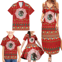 Mexico Merry Christmas Family Matching Summer Maxi Dress and Hawaiian Shirt Mexican Cultural Emblem Xmas Style - Wonder Print Shop