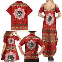 Mexico Merry Christmas Family Matching Summer Maxi Dress and Hawaiian Shirt Mexican Cultural Emblem Xmas Style - Wonder Print Shop