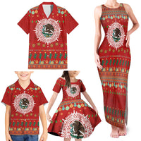 Mexico Merry Christmas Family Matching Tank Maxi Dress and Hawaiian Shirt Mexican Cultural Emblem Xmas Style - Wonder Print Shop