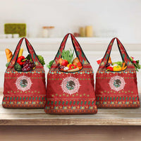 Mexico Merry Christmas Grocery Bag Mexican Cultural Emblem Xmas Style - Wonder Print Shop