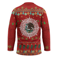 Mexico Merry Christmas Hockey Jersey Mexican Cultural Emblem Xmas Style - Wonder Print Shop