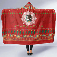 Mexico Merry Christmas Hooded Blanket Mexican Cultural Emblem Xmas Style - Wonder Print Shop