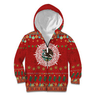 Mexico Merry Christmas Kid Hoodie Mexican Cultural Emblem Xmas Style - Wonder Print Shop