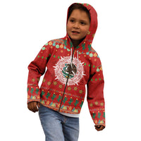 Mexico Merry Christmas Kid Hoodie Mexican Cultural Emblem Xmas Style - Wonder Print Shop