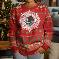 Mexico Merry Christmas Kid Ugly Christmas Sweater Mexican Cultural Emblem Xmas Style - Wonder Print Shop