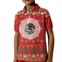 Mexico Merry Christmas Kid Polo Shirt Mexican Cultural Emblem Xmas Style - Wonder Print Shop