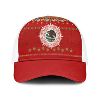 Mexico Merry Christmas Mesh Trucker Cap Mexican Cultural Emblem Xmas Style - Wonder Print Shop