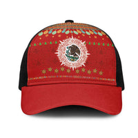 Mexico Merry Christmas Mesh Trucker Cap Mexican Cultural Emblem Xmas Style - Wonder Print Shop