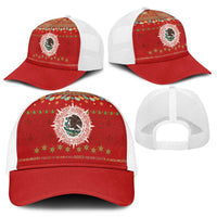 Mexico Merry Christmas Mesh Trucker Cap Mexican Cultural Emblem Xmas Style - Wonder Print Shop