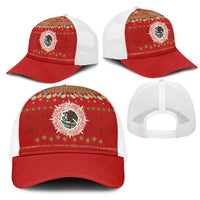 Mexico Merry Christmas Mesh Trucker Cap Mexican Cultural Emblem Xmas Style - Wonder Print Shop