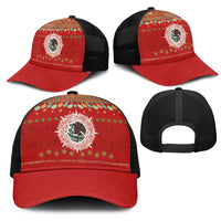 Mexico Merry Christmas Mesh Trucker Cap Mexican Cultural Emblem Xmas Style - Wonder Print Shop