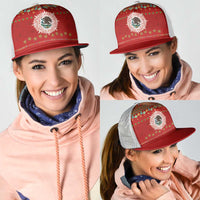 Mexico Merry Christmas Mesh Trucker Cap Mexican Cultural Emblem Xmas Style - Wonder Print Shop
