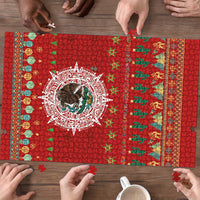Mexico Merry Christmas Puzzle Mexican Cultural Emblem Xmas Style - Wonder Print Shop