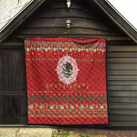 Mexico Merry Christmas Quilt Mexican Cultural Emblem Xmas Style - Wonder Print Shop