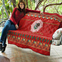 Mexico Merry Christmas Quilt Mexican Cultural Emblem Xmas Style - Wonder Print Shop