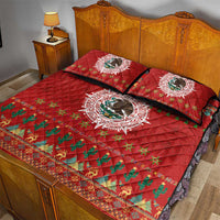 Mexico Merry Christmas Quilt Bed Set Mexican Cultural Emblem Xmas Style - Wonder Print Shop