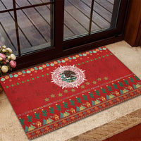 Mexico Merry Christmas Rubber Doormat Mexican Cultural Emblem Xmas Style - Wonder Print Shop