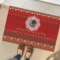 Mexico Merry Christmas Rubber Doormat Mexican Cultural Emblem Xmas Style - Wonder Print Shop