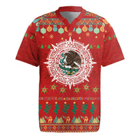 Mexico Merry Christmas Rugby Jersey Mexican Cultural Emblem Xmas Style - Wonder Print Shop