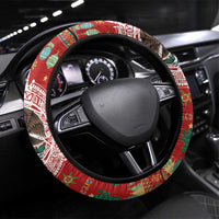 Mexico Merry Christmas Steering Wheel Cover Mexican Cultural Emblem Xmas Style - Wonder Print Shop