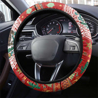 Mexico Merry Christmas Steering Wheel Cover Mexican Cultural Emblem Xmas Style - Wonder Print Shop
