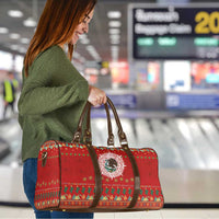 Mexico Merry Christmas Travel Bag Mexican Cultural Emblem Xmas Style - Wonder Print Shop