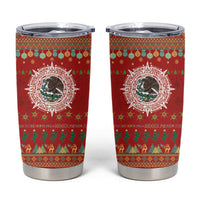 Mexico Merry Christmas Tumbler Cup Mexican Cultural Emblem Xmas Style - Wonder Print Shop