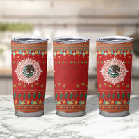 Mexico Merry Christmas Tumbler Cup Mexican Cultural Emblem Xmas Style - Wonder Print Shop