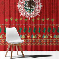 Mexico Merry Christmas Window Curtain Mexican Cultural Emblem Xmas Style - Wonder Print Shop