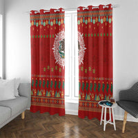 Mexico Merry Christmas Window Curtain Mexican Cultural Emblem Xmas Style - Wonder Print Shop
