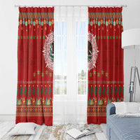 Mexico Merry Christmas Window Curtain Mexican Cultural Emblem Xmas Style - Wonder Print Shop