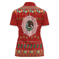 Mexico Merry Christmas Women Polo Shirt Mexican Cultural Emblem Xmas Style - Wonder Print Shop